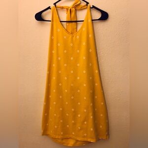 SO Yellow Daisy Print Halter Dress (Large)